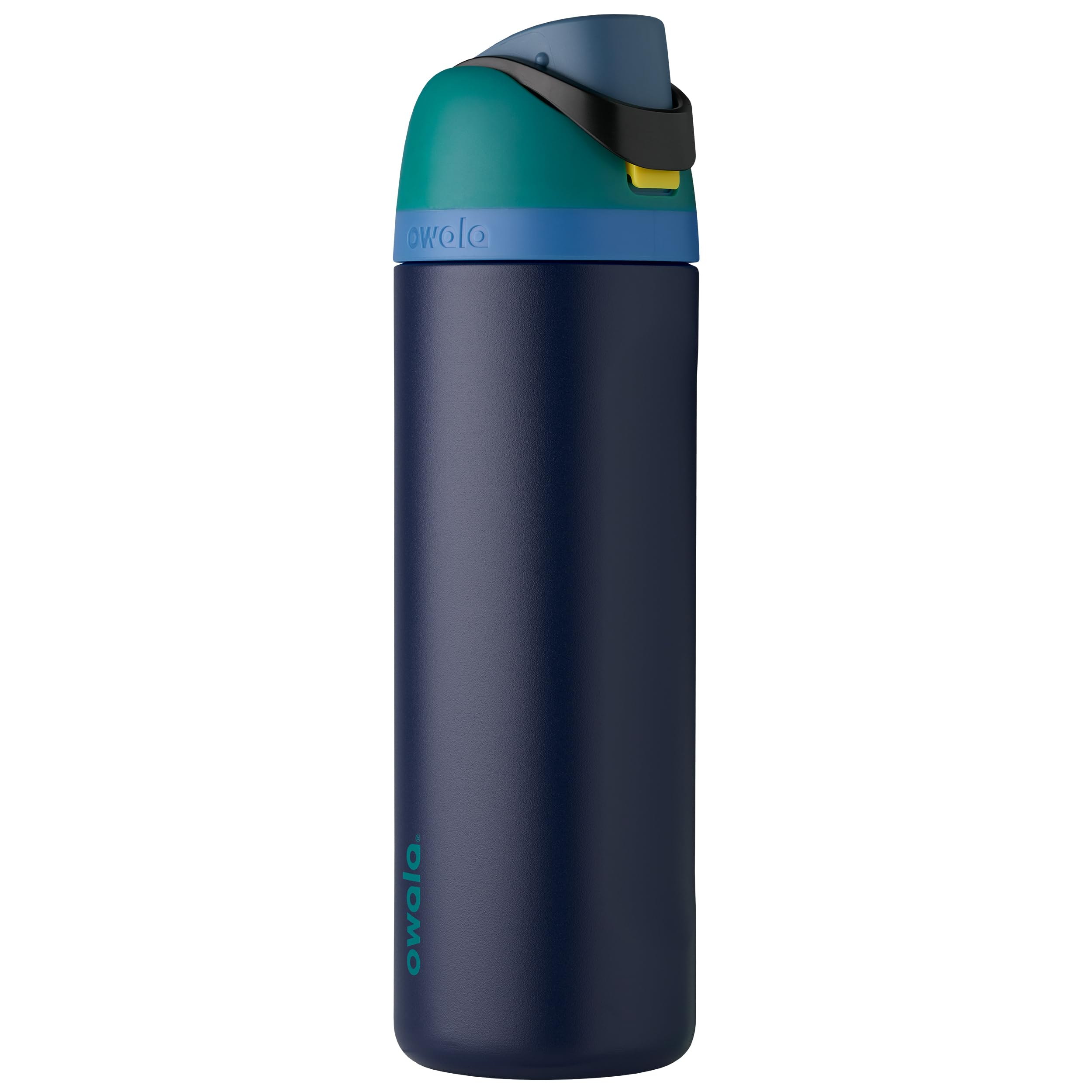 Owala FreeSip Insulated Stainless Steel Water Bottle with Straw for Sports and Travel, BPA-Free, 24-oz, Teal/Navy (Nautical Twilight)